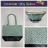 Large Tote Bag with Vinyl Base - Green Spot